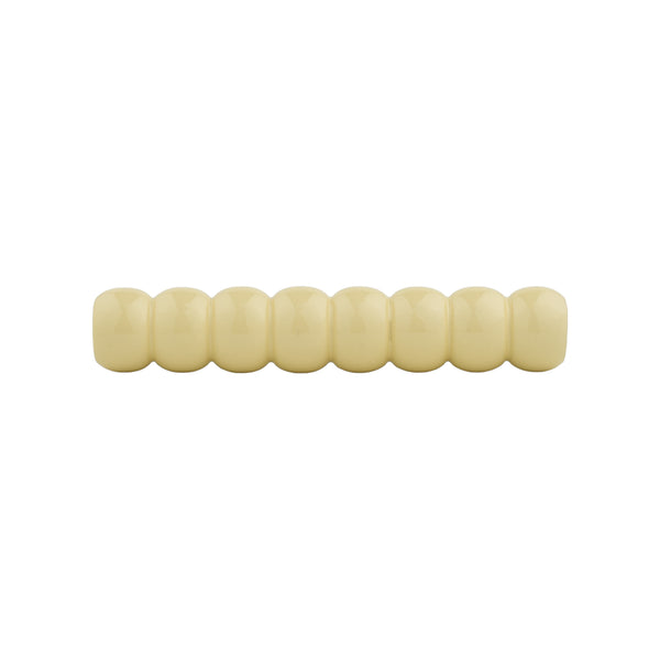 Ivory Cream Beaded Turned Wood Bar Pull – Compact Painted Cabinet Handle