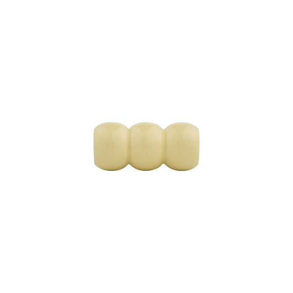 Ivory Cream Beaded Turned Wood Cabinet Knob – Painted Drawer Knob