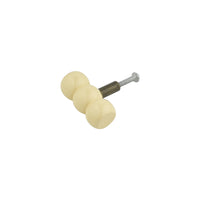 Ivory cream beaded knob with mounting bolt