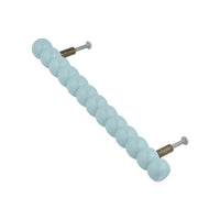 Powder blue beaded bar pull with mounting bolts