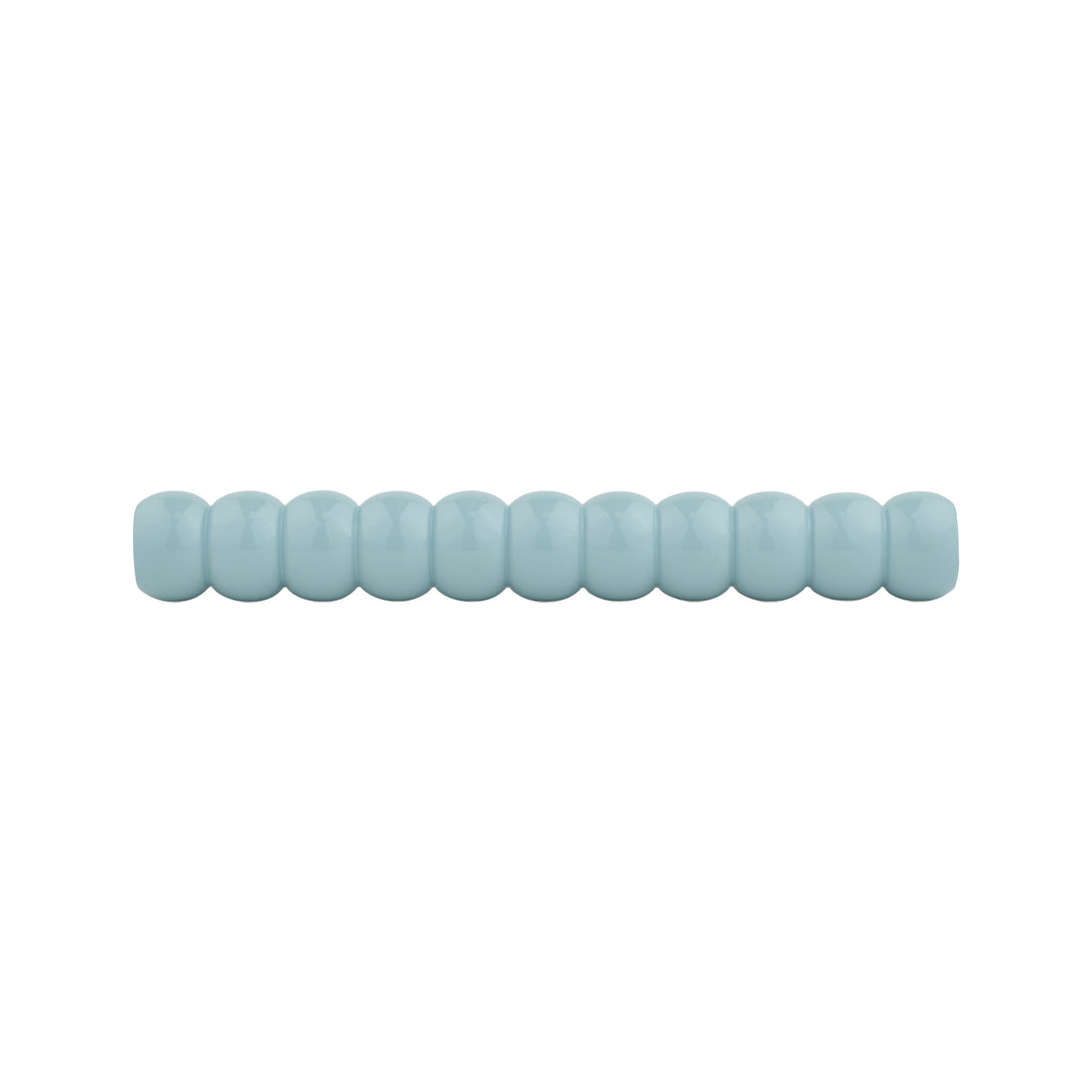 Powder Blue Beaded Turned Wood Bar Pull – Long Painted Cabinet Handle