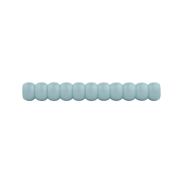 Powder Blue Beaded Turned Wood Bar Pull – Long Painted Cabinet Handle