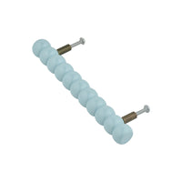 Long powder blue beaded bar pull with mounting bolts