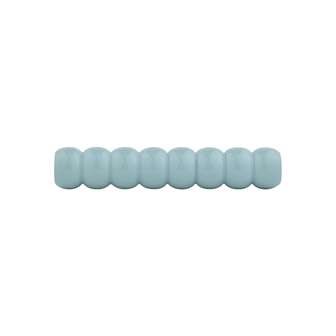 Powder Blue Beaded Turned Wood Bar Pull – Compact Painted Cabinet Handle