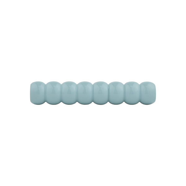 Powder Blue Beaded Turned Wood Bar Pull – Compact Painted Cabinet Handle