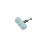 Powder blue beaded knob with mounting bolt