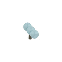 Powder blue beaded knob, angled view