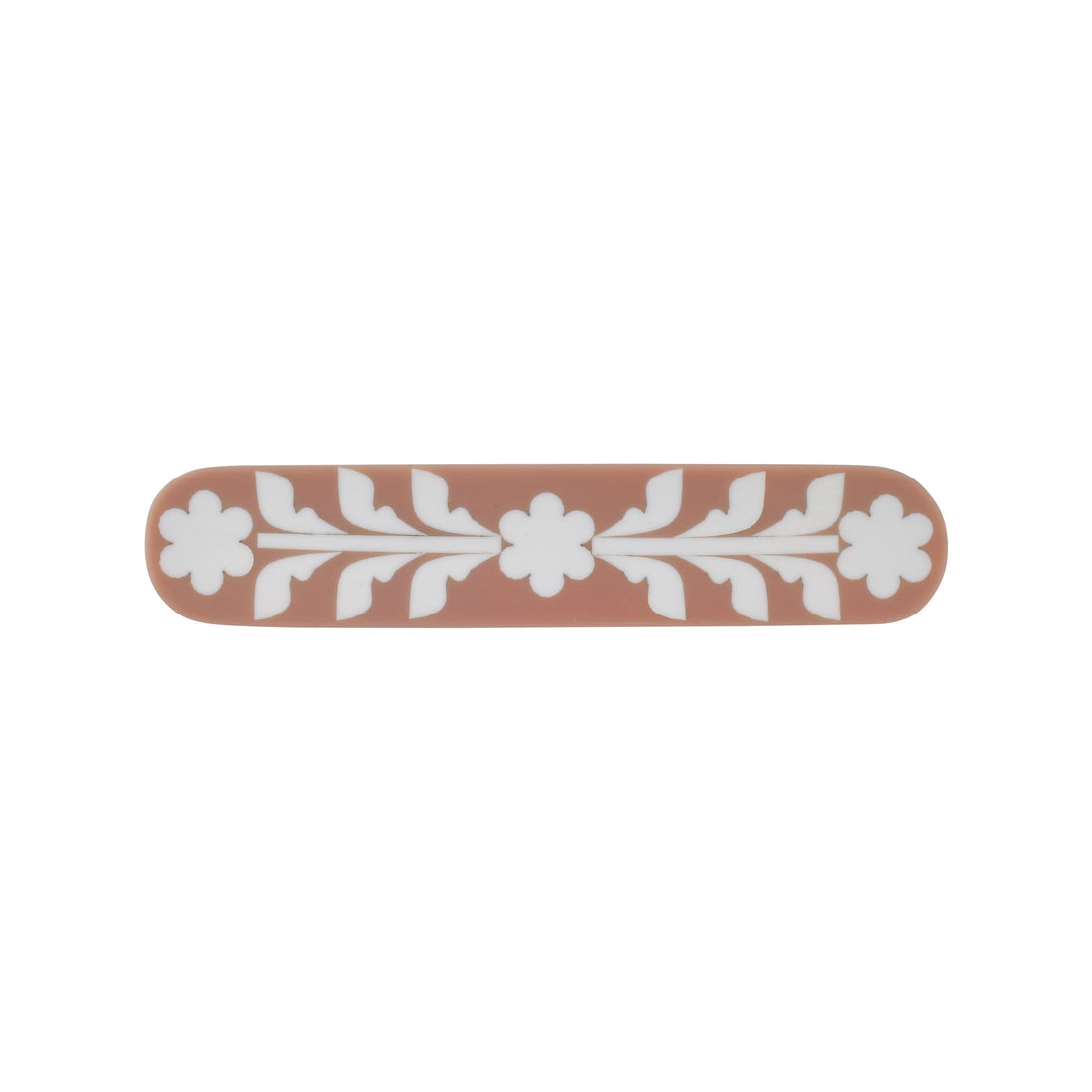 Pink & White Floral Resin Cabinet Knob – Boho Mango Wood Drawer Knob