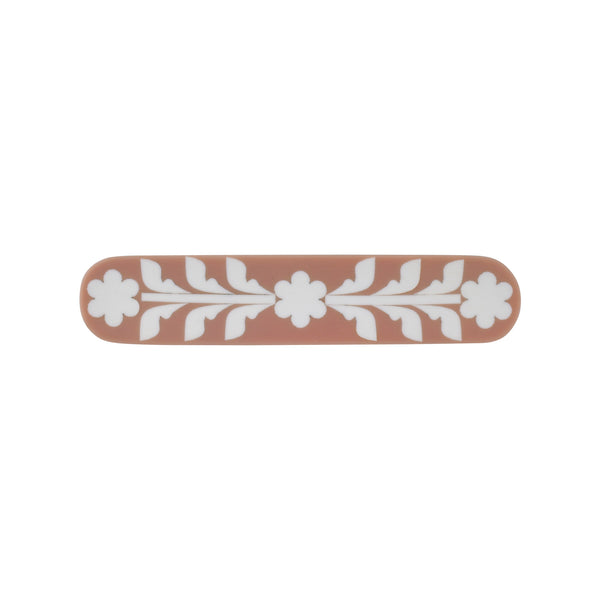 Pink & White Floral Resin Cabinet Knob – Boho Mango Wood Drawer Knob