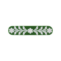 Green floral resin cabinet pull top view
