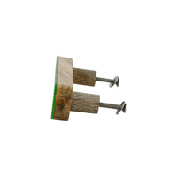 Green floral resin cabinet pull rear fixing