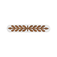 White & Natural Wood Leaf-Inlay Bar Pull – Boho Cabinet Handle