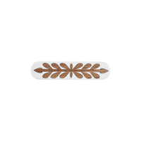 White & Natural Wood Leaf-Inlay Bar Pull – Boho Cabinet Handle