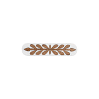 Leaf-inlay resin cabinet pull top view