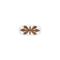 White & Natural Wood Floral-Inlay Cabinet Knob – Boho Drawer Knob