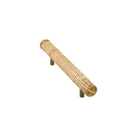 Chunky woven cane bar pull, open weave