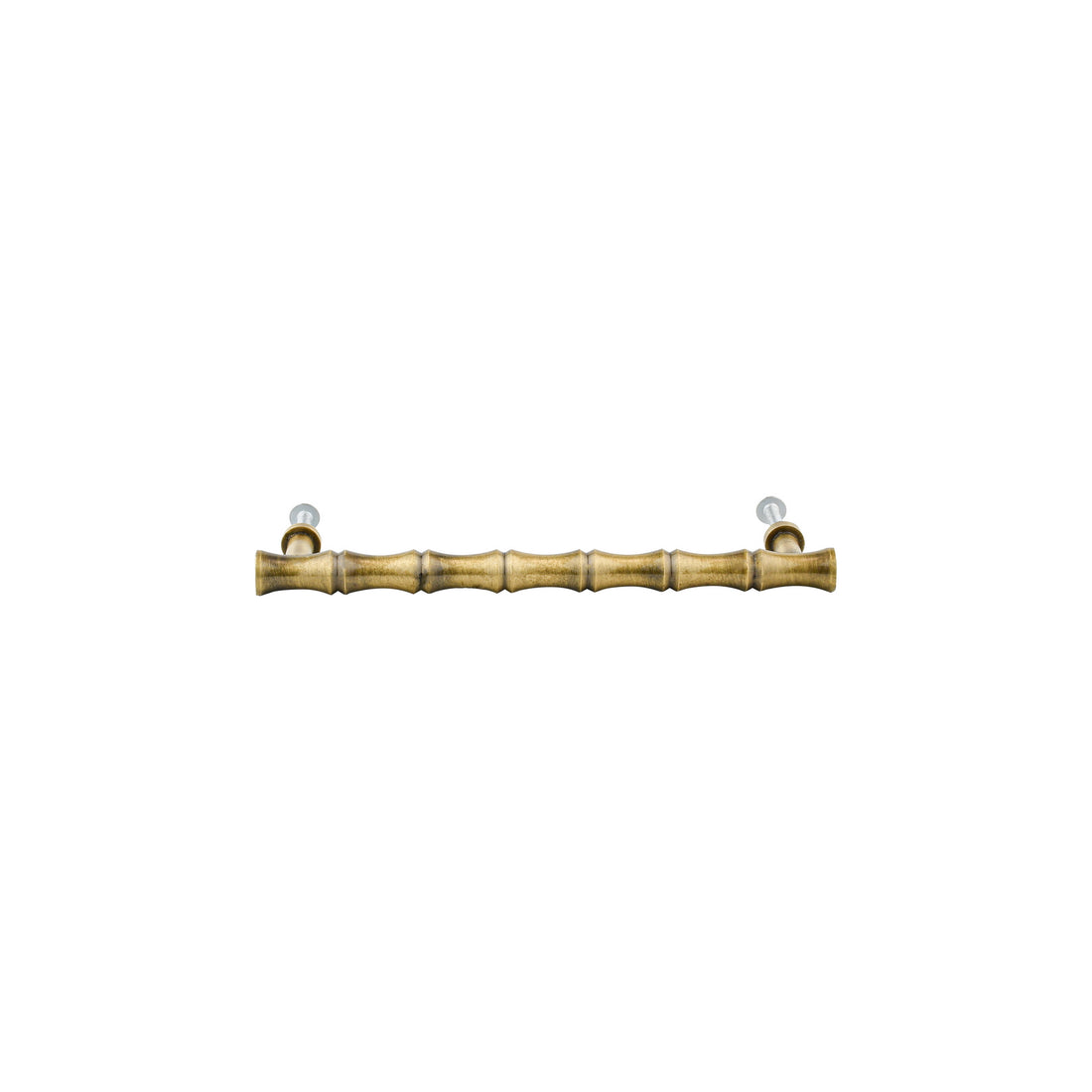 Antique Brass Bamboo-Style Bar Pull – Compact Cabinet Handle
