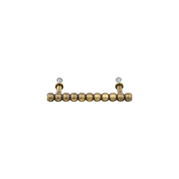 Antique Brass Beaded Bar Pull – Long Cabinet Handle