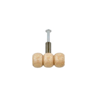 Natural wood beaded knob with mounting bolt