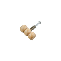 Natural wood beaded knob, detail view