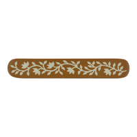 Caramel & Ivory floral inlay long cabinet pull – front view